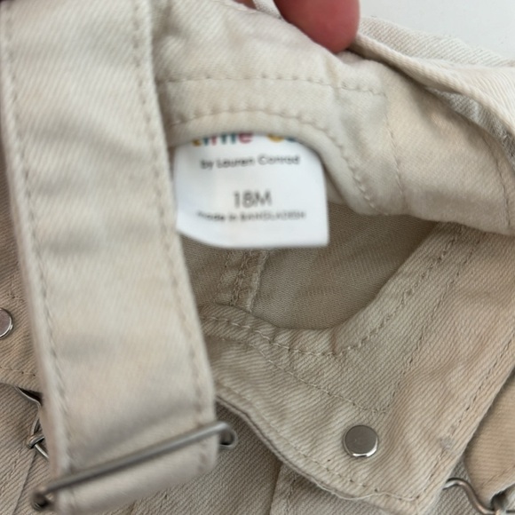 Little Co. cream overall shorts 18m - Picture 2 of 3